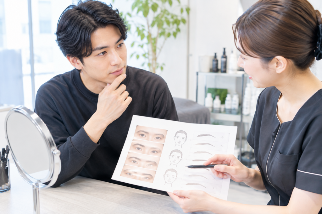 下がり眉を自然に見せるデザインの選び方