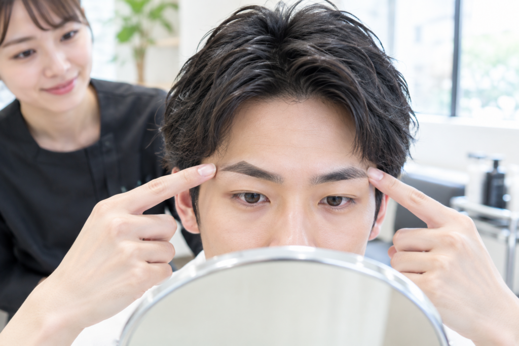三角眉が気になる男性へ！自然な平行眉に近づける方法を解説