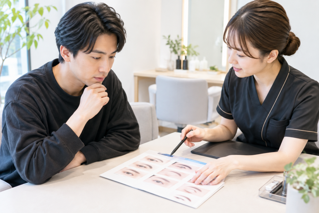 三角眉が気になる男性へ！自然な平行眉に近づける方法を解説